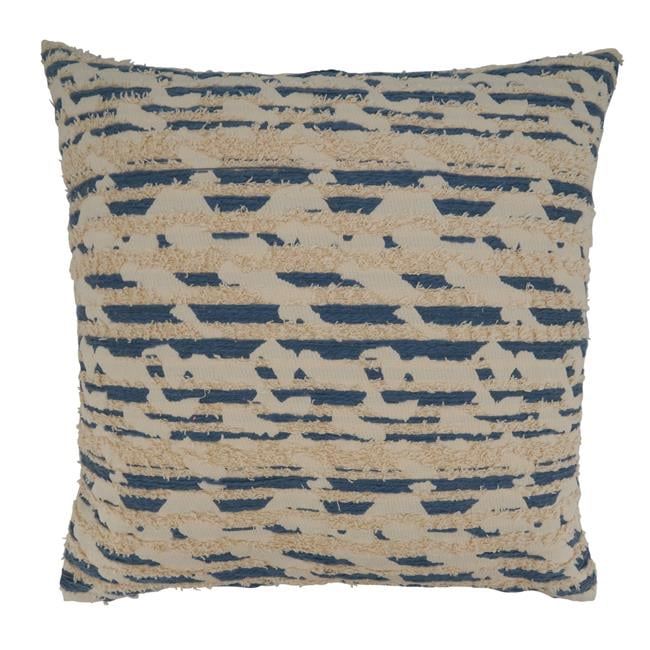 Abstract Blue Cotton Polyester Standard Throw Pillow Cover