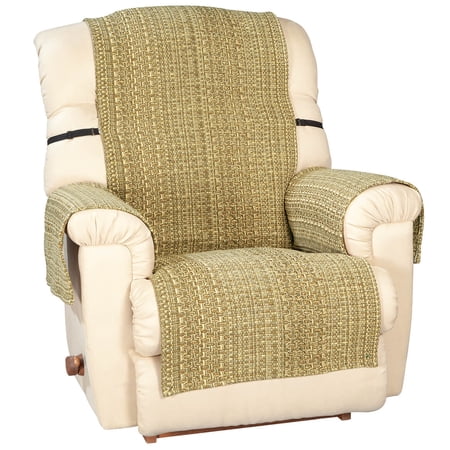 Textured Recliner and Chair Cover, Heavyweight Fabric With Backstrap, Indoor Décor - Measures 73 1/4" Long x 21 1/2" Wide, by OakRidge by OakRidge