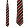 thumbnail image 1 of Textured Red and Green Stripes Necktie Mens Tie, 1 of 3