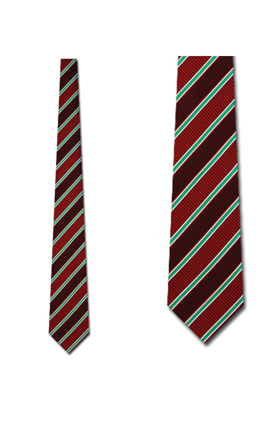 Textured Red and Green Stripes Necktie Mens Tie