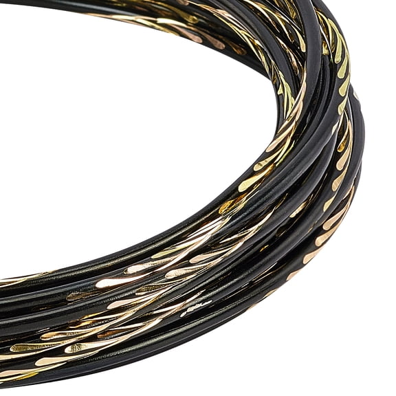 Textured Round Aluminum Craft Wire for Gem Metal Wrap Jewelry Craft Making Gold 12 Gauge 2mm 5m/roll(16.4 Feet/roll)