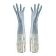 thumbnail image 1 of Textured Rubber Cleaning Gloves with Lining – Extra Long Cuffs for Dishwashing, Car Wash & Window Cleaning, Household Waterproof Latex Gloves, 2 Pack, 1 of 8