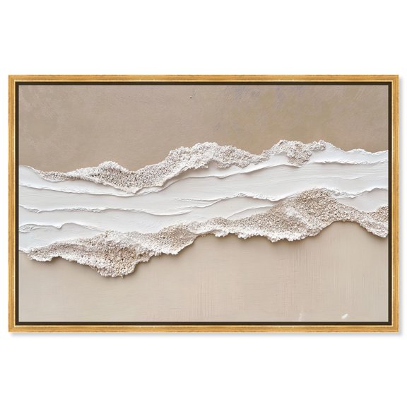 Textured Sea I Canvas Neutral Boho by Art Remedy, Gold Frame, 15 x 10
