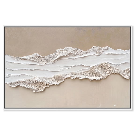 Textured Sea I Canvas Neutral Boho by Art Remedy, White Frame, 15 x 10