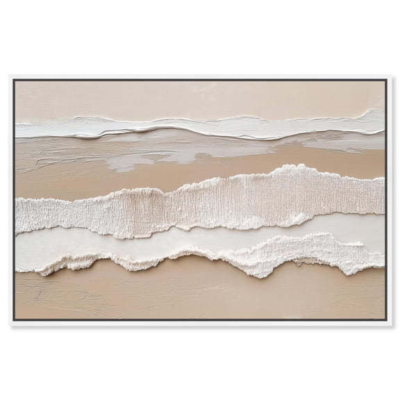 Textured Sea II Canvas Neutral Boho by Art Remedy, White Frame, 54 x 36