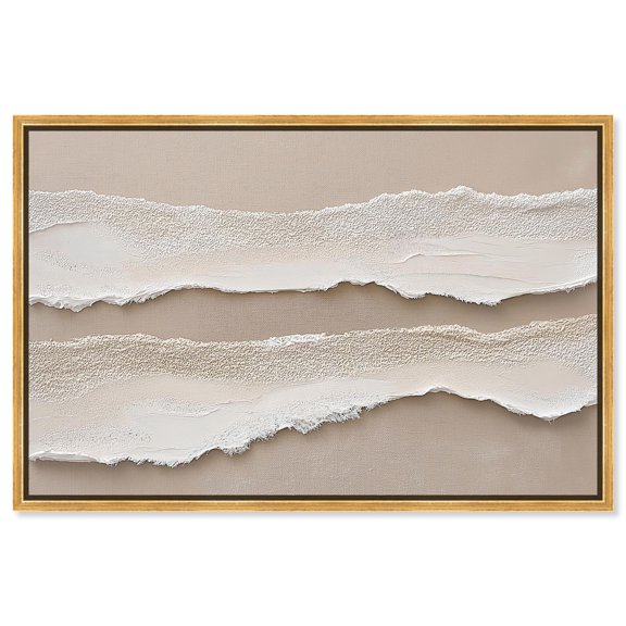 Textured Sea III Canvas Neutral Boho by Art Remedy, Gold Frame, 54 x 36