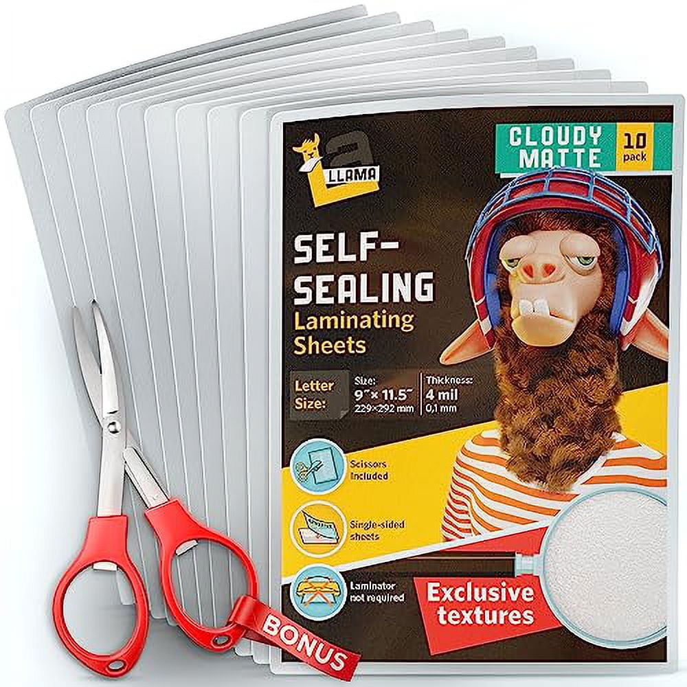 Textured Self Adhesive Laminating Sheets, Cloudy Matte Finish, 9 x 11.5