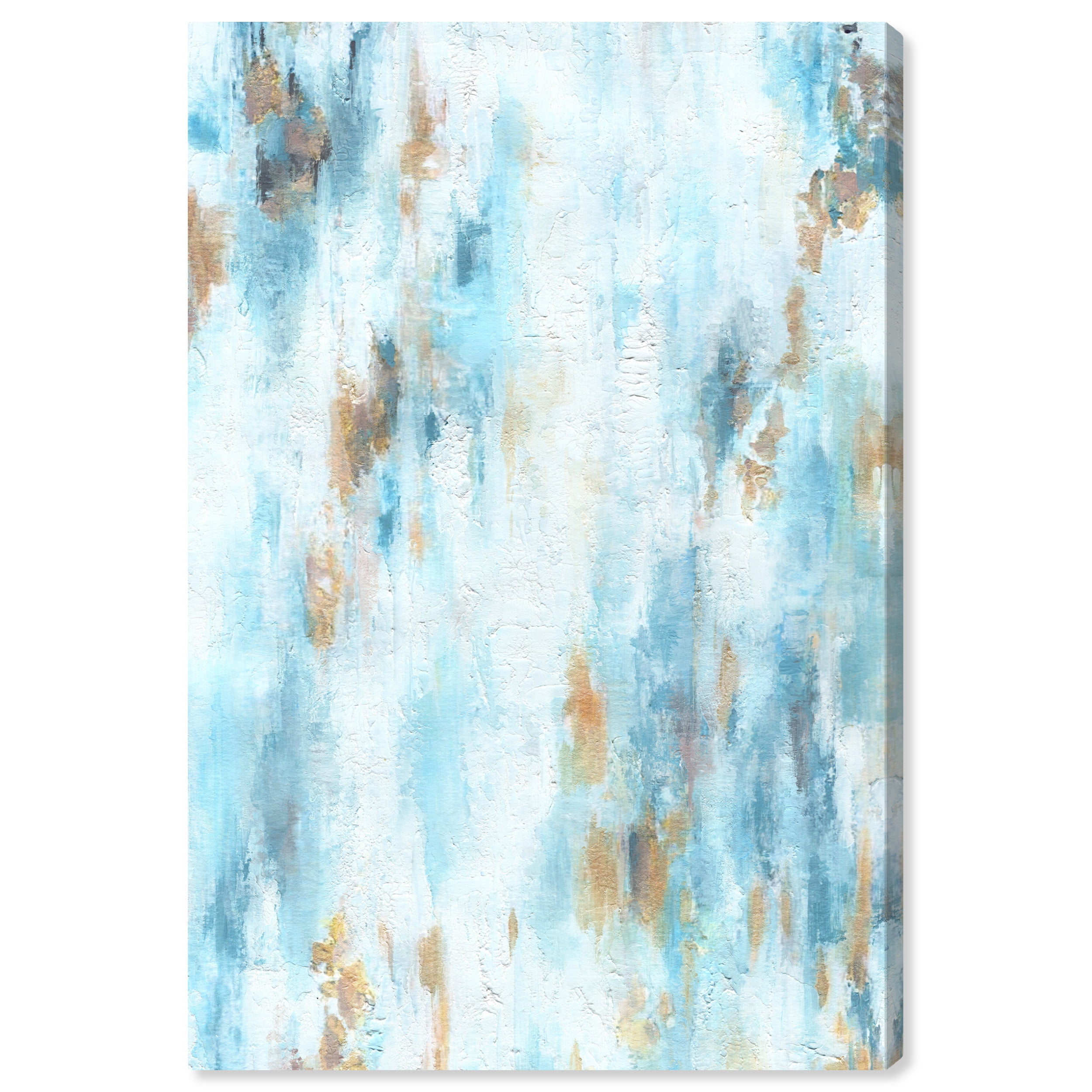 Textured Blue and Brown Abstract Canvas Wall Art, 10" x 15"