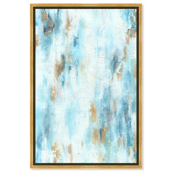 Textured Shades Blue Abstract Wall Art Canvas Wall Art by Art Remedy, Gold Floater Frame, 21.5" x 31.5"