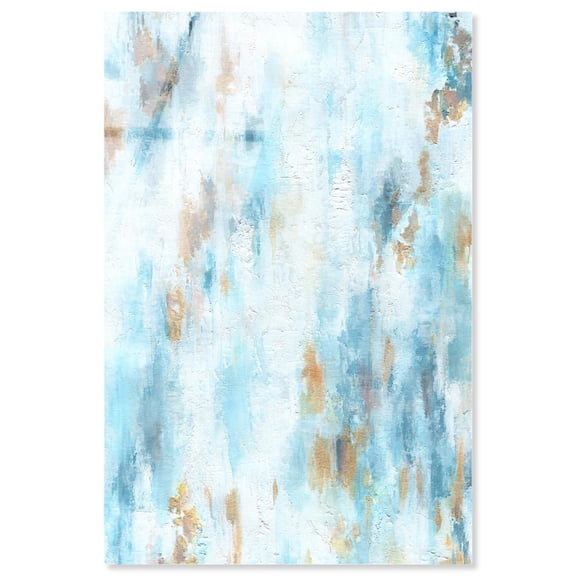 Textured Shades High-Gloss Frameless Acrylic Glass Wall Art Blue Abstract Wall Art by Art Remedy, Ready to Hang, 24 x 36