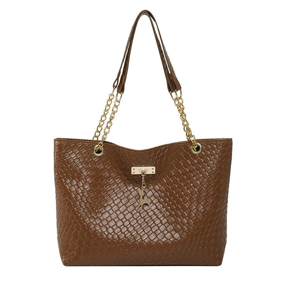 Textured Shoulder Satchel 10.63x8.46x3.74in PU Structured Handbag Brown White Khaki Red Professional Work Bag Office Commute Purse Business Tote Formal Crossbody Essential