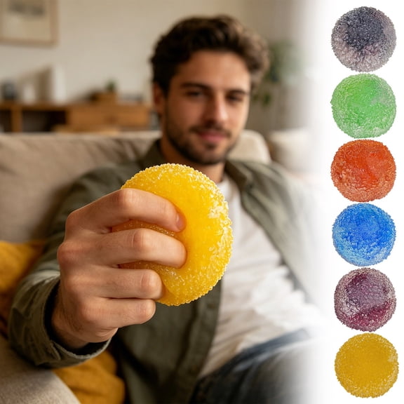 Textured Slush Grass Ball, 2 Inch Diameter, Voice-Activated Squeezing Design, Mini Stress Relief Ornament for Hand Relaxation, Nice Desktop Accent for Home and Daily Leisure Scene Decoration