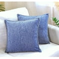 thumbnail image 1 of Textured Soft Chenille Throw Pillow Covers Pack of 2, 22x22 inches Navy Blue | Stitched Edge Soft Cozy Square Cushion Covers | Modern Pillow Cases for Sofa | Farmhouse Decorative Throw Pillow Covers, 1 of 5