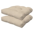 thumbnail image 1 of Textured Solid Almond Contoured Tufted Seat Cushion (2-Pack), 1 of 4