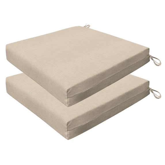 Textured Solid Almond Premium Dining Seat Cushio