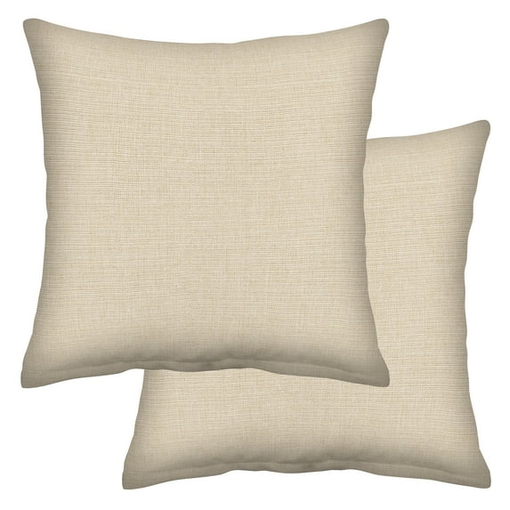 Textured Solid Almond Square Toss Pillow (2-Pack)