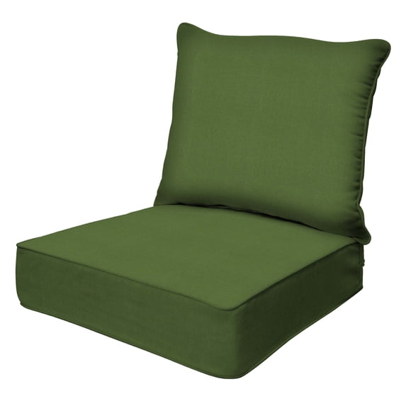 Textured Solid Artichoke Green Deep Seating Cushion Set