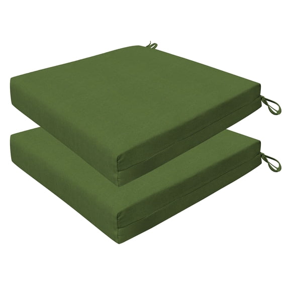 Textured Solid Artichoke Green Premium Dining Seat Cushion (2-Pack)