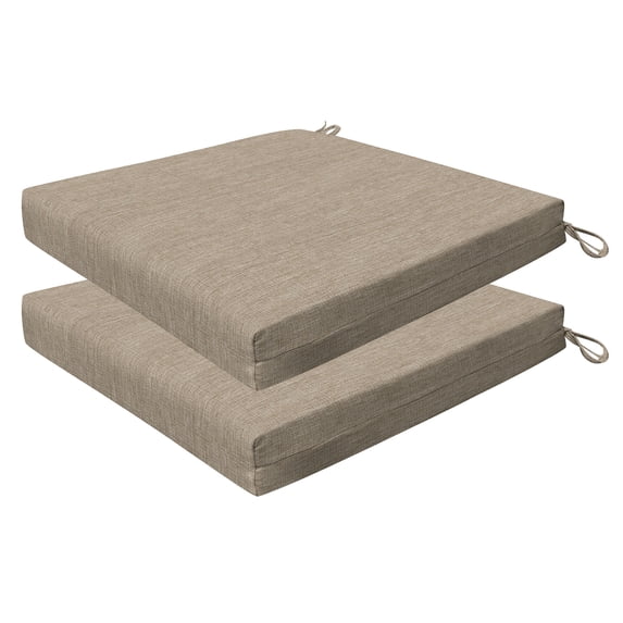 Textured Solid Birch Tan Premium Dining Seat Cushion (2-Pack)