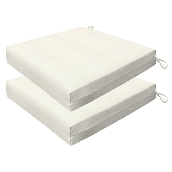 Textured Solid Bone Premium Dining Seat Cushion (2-Pack)