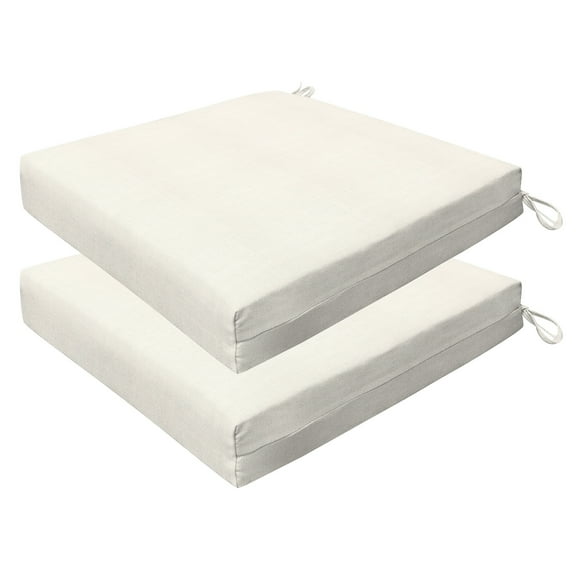 Textured Solid Bone Premium Dining Seat Cushion (2-Pack)