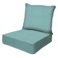 thumbnail image 1 of Textured Solid Coastal Blue Deep Seating Cushion Set, 1 of 8