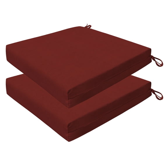 Textured Solid Henna Premium Dining Seat Cushion (2-Pack)