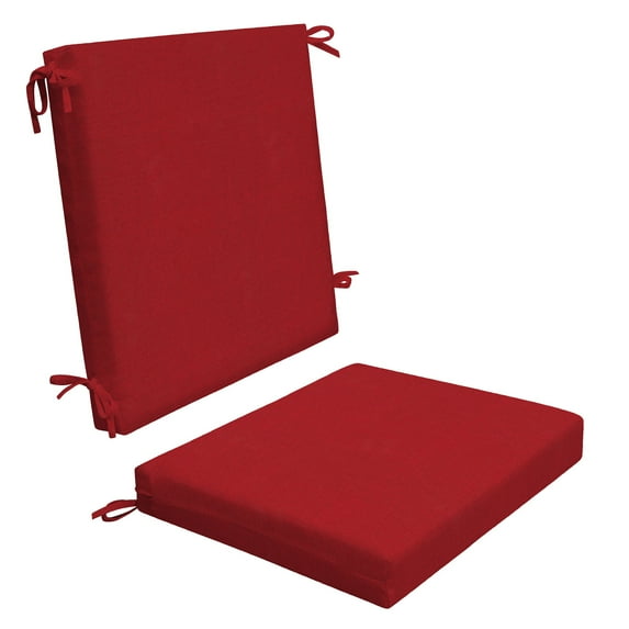 Textured Solid Imperial Red Midback Dining Chair Cushion