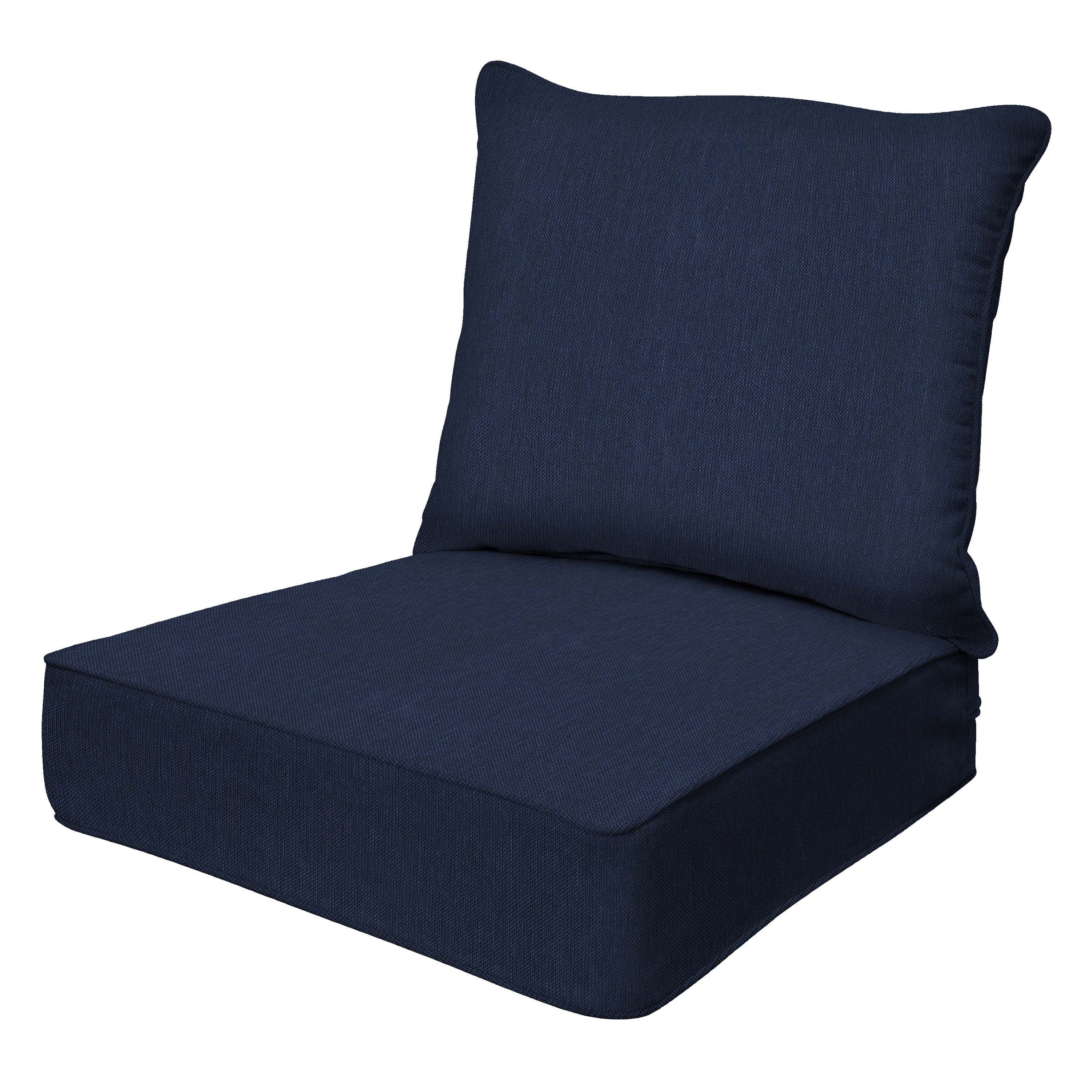 Sapphire Blue Outdoor Deep Seat Cushion Set