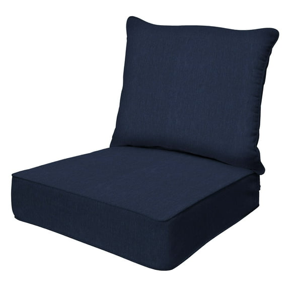 Textured Solid Indigo Blue Deep Seating Cushion Set