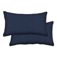 thumbnail image 1 of Textured Solid Indigo Blue Lumbar Toss Pillow (2-Pack), 1 of 4