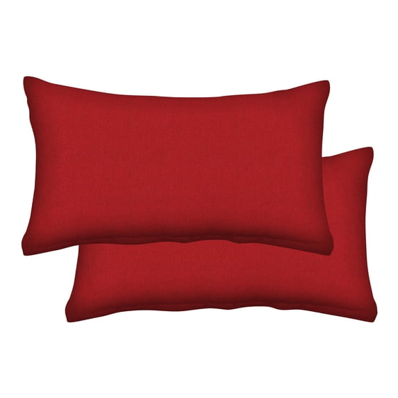 Textured Solid Scarlet Red Lumbar Toss Pillow (2-Pack)