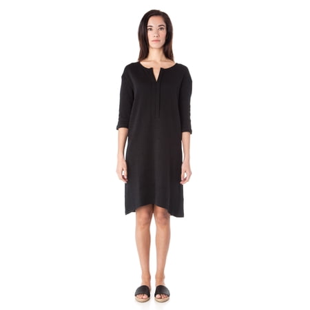 Textured Split Neck Dress