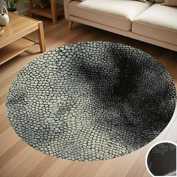 Textured Stone Abstract Grayscale Pattern Round Carpet Living Room Bedroom Home Decoration Coffee Table Mat Lounge Rug Chair Mats