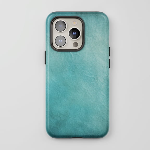 Textured Stone For All iPhone Series Protective Phone Case Abstract Aqua Teal