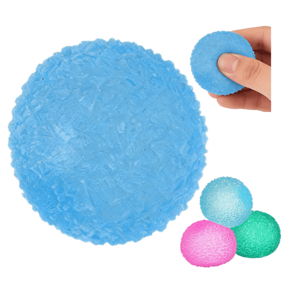Textured Stress Ball, Soft Blue Textured Gel Squeeze Ball, Sensory Fidget Toy for Anxiety Relief Kids Adults, Party Favors Stocking Stuffers Gifts