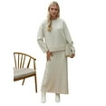 thumbnail image 1 of Textured Sweater & Flared Skirt Knit Co-Ord Set, 1 of 6