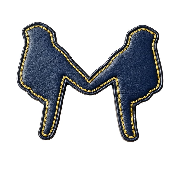 Textured Synthetic Leather Right Pointing Hand Patch Embroidered Applique for Clothing Jackets Bags Hats Crafts DIY Projects