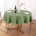 thumbnail image 1 of Textured Tablecloth Round 60 Inch Waterproof Spill-Proof Wipeable Table Cloth Wrinkle Free Circle Dining Table Cover for Birthday Farmhouse Outdoor Party Tablecloths up to 44'''' Dia Tables, 1 of 6