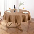 thumbnail image 1 of Textured Tablecloth Round 60 Inch Waterproof Spill-Proof Wipeable Table Cloth Wrinkle Free Circle Dining Table Cover for Birthday Farmhouse Outdoor Party Tablecloths up to 44'''' Dia Tables, 1 of 6