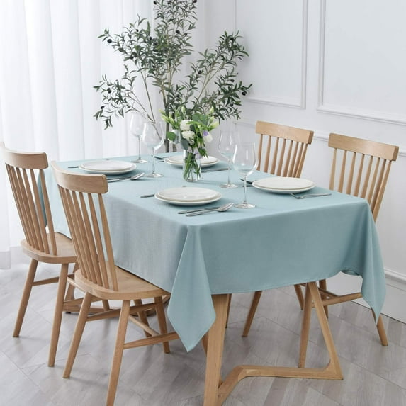 Textured Tablecloth Stain Resistant Waterproof and Wrinkle Resistant Washable Soft Table Cloth, Fabric Table Cover for Dining Room and Outdoor Use, Rectangle 60 x 120 Inch, Dusty Blue