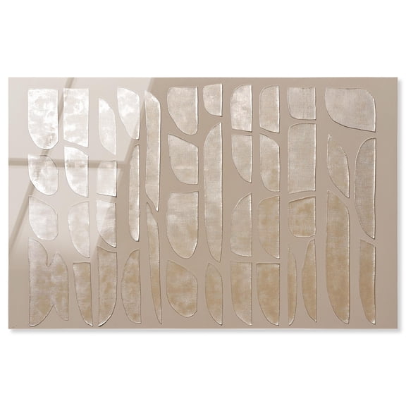 Textured Tiles High-Gloss Frameless Acrylic Glass Wall Art Textured Abstract by Art Remedy, Ready to Hang, 15 x 10