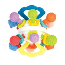 Textured Twist Ball Baby Teether Infant Toy with Colorful Rattle