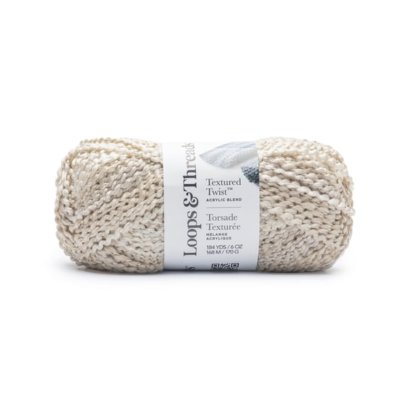 Textured Twist Yarn by Loops & Threads - Yarn for Knitting - Crochet - Weaving - and Arts & Crafts - Linen - Acrylic Blend - 6 oz