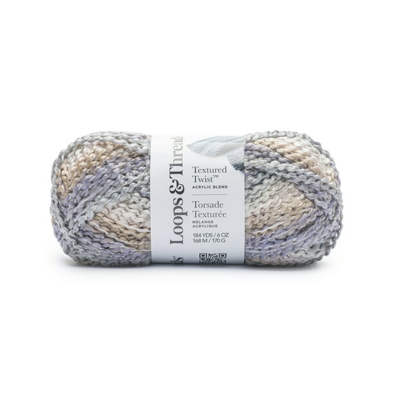 Textured Twist Yarn by Loops & Threads - Yarn for Knitting - Crochet - Weaving - and Arts & Crafts - Multi - Acrylic Blend - 6 oz