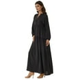 thumbnail image 1 of Textured V-Neck Maxi Dress with Button Detail, 1 of 7