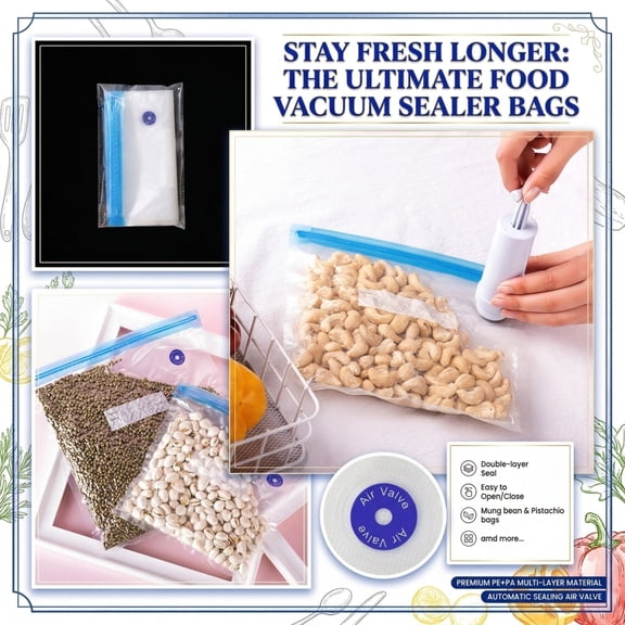 Textured Vacuum Sealer Bags Food Airtight Storage Compression Pouches For Meat Vegetables Freezer Home Kitchen Preservation