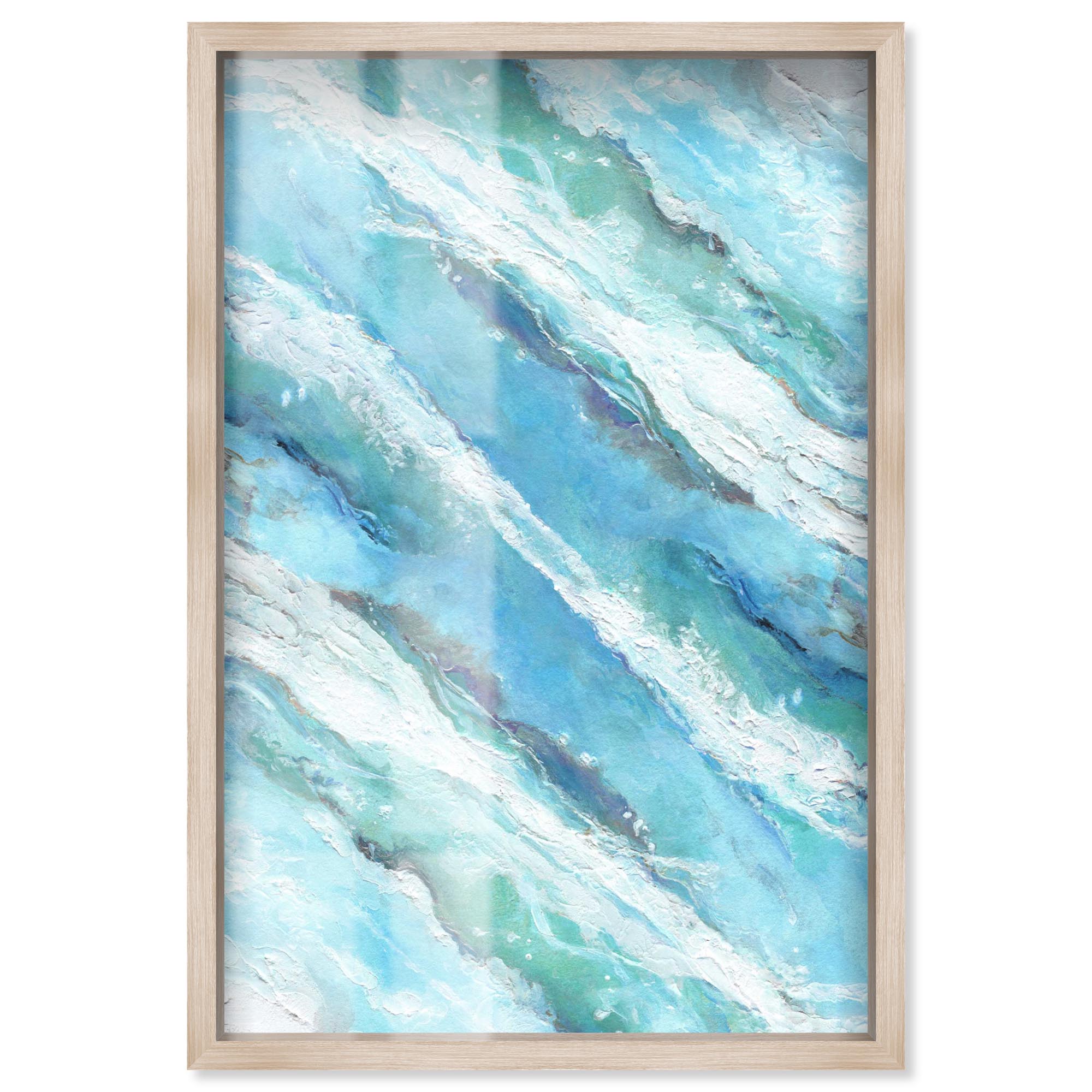 Textured Waves Shadowbox Print Coastal Bathroom Art by Art Remedy ...