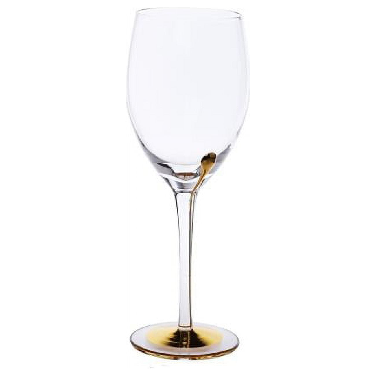 Elegant Gold Crystal-Filled Stem Wine Glass Set of 6