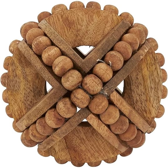 Textured Wooden Bead Orb